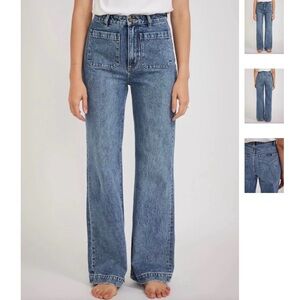 Rolla's Sailor Jeans • high-rise, wide-leg style in cotton denim • Size 25